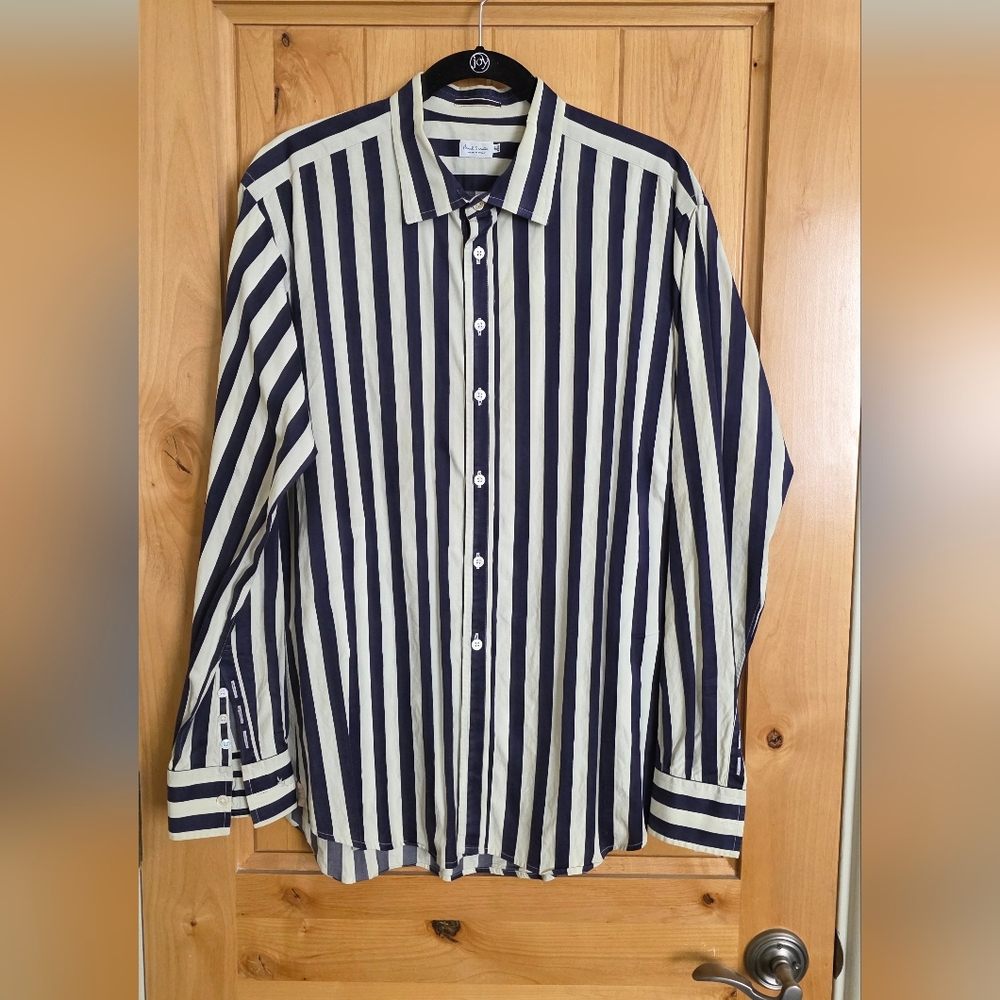 Paul Smith Navy and White Striped Shirt